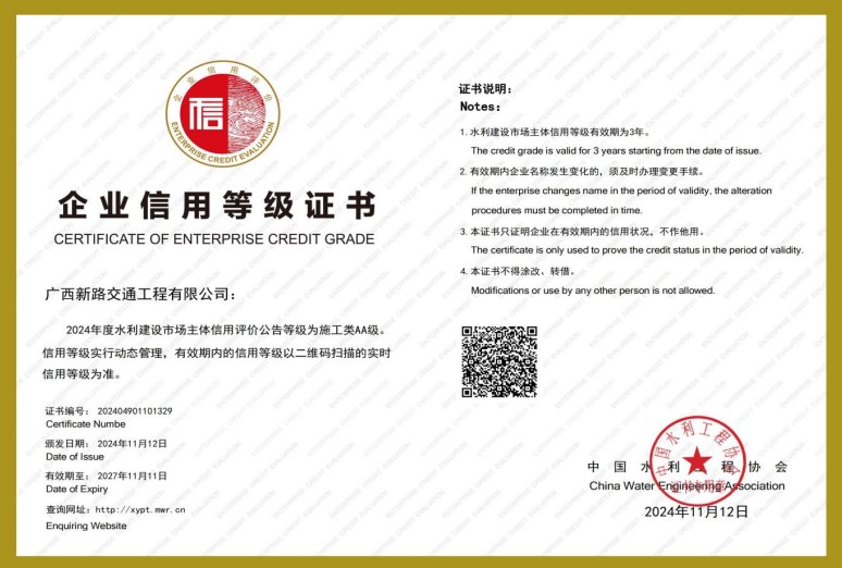 企业信用等级证书